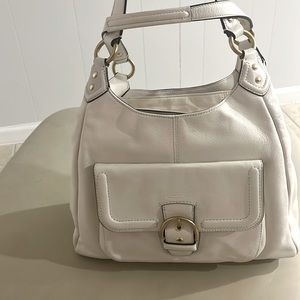 Leather Coach bag. 13”x12”x5”. Excellent condition